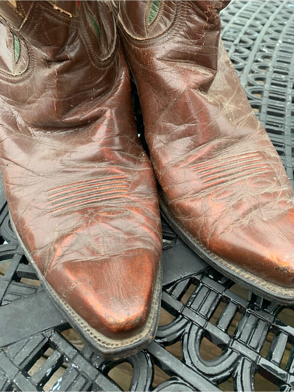 Vintage 1940’s 50s Nocona Brown Leather Cowboy Boots - Picture 7 of 15